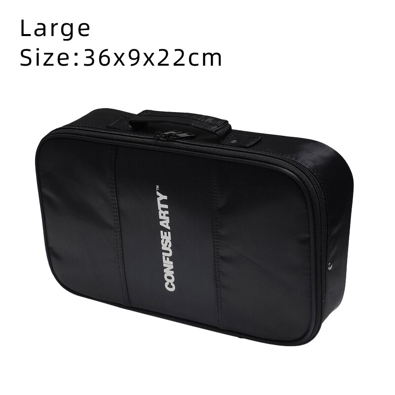 Large Capacity Storage Storage Box Barber Hair Scissor Salon Bag Hairdressing Tools Portable Hard Suitcase Bags: Black Large