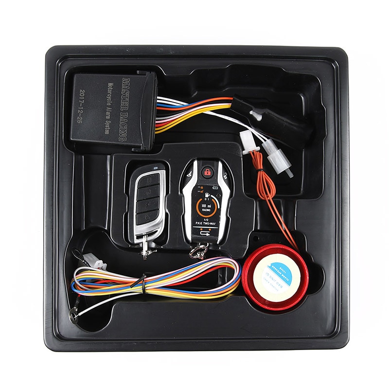 PKE 2 Two Way Motorcycle Anti-theft Alarm System Remote Engine Start Moto Scooter PKE Sensing Alarm Theft Protection Universal