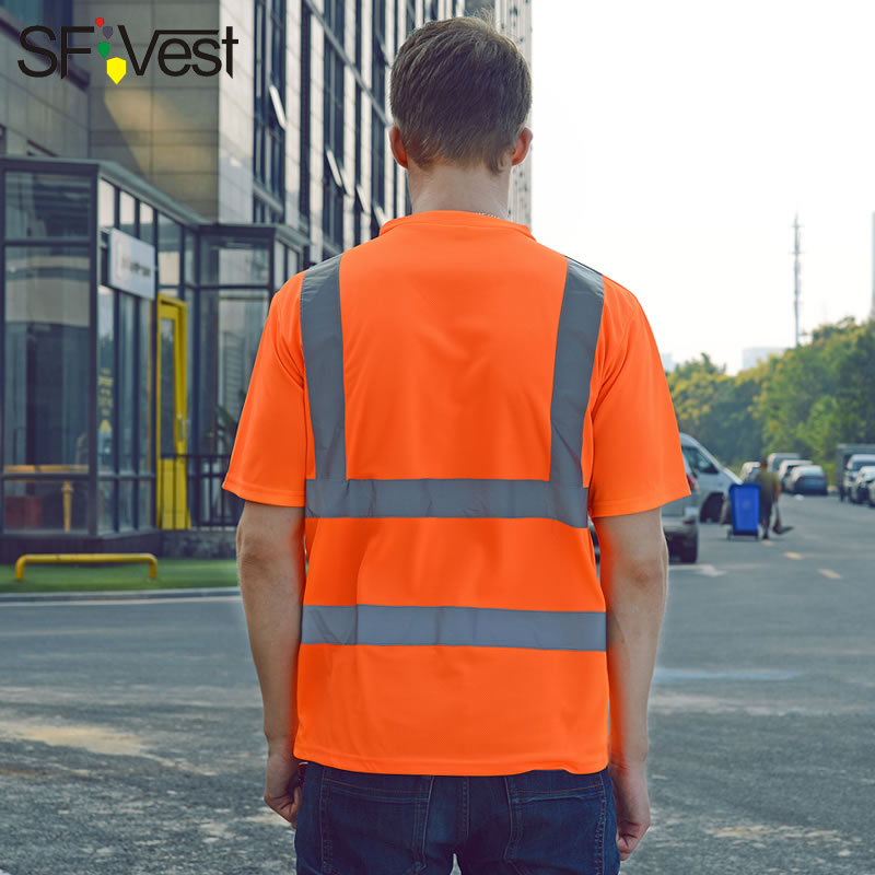 Hi vis t paita työturvallisuus vaatteet työvaatteet dry fit t paita lyhythihainen heijastava turvapaita