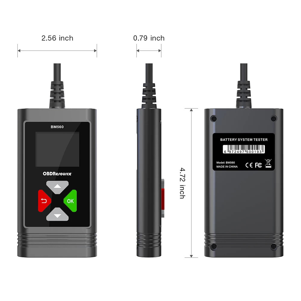 6V/12V Car Battery Tester BM560 Charging Loading Test 100-2000CCA 2AH-220AH Automotive Battery Analyzer