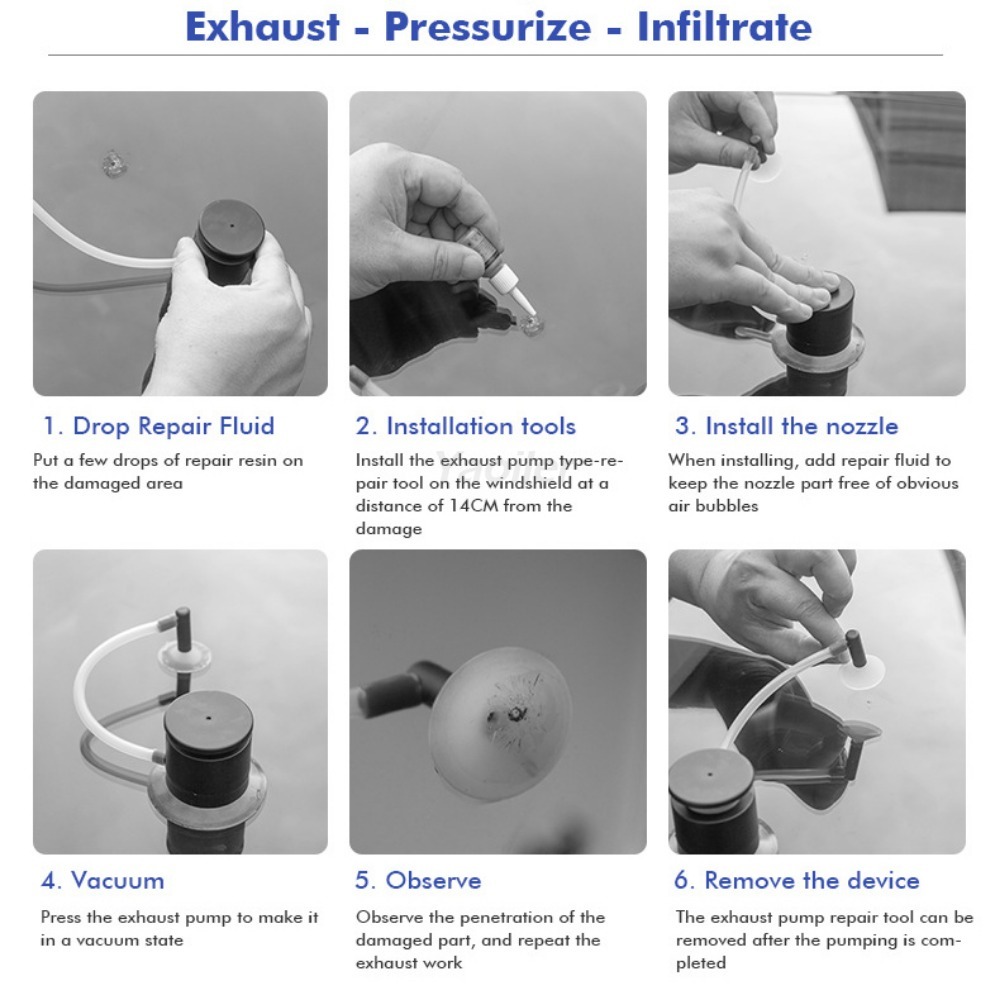 Reparationssæt til bilrude, glasrestaureringsmiddel, gør-det-selv-vinduer, reparationsværktøj til revner i forruden, lim til glas, bilforsyninger