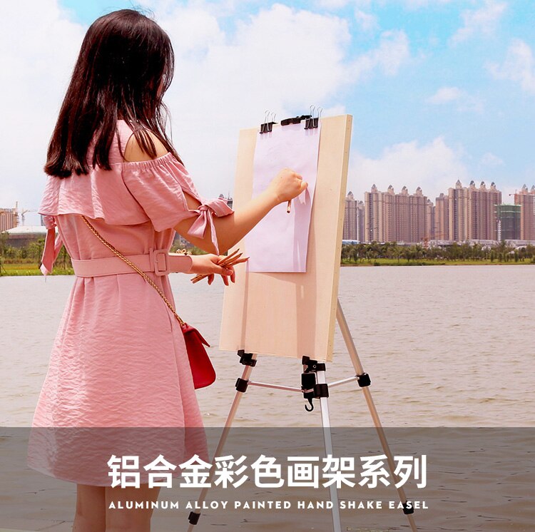 Verstelbare Aluminium Schets Display Schildersezel Stand Schildersezel Draagbare Draw Plank voor Kunstenaar Art Gereedschap Vouwen Ezels Caballetes