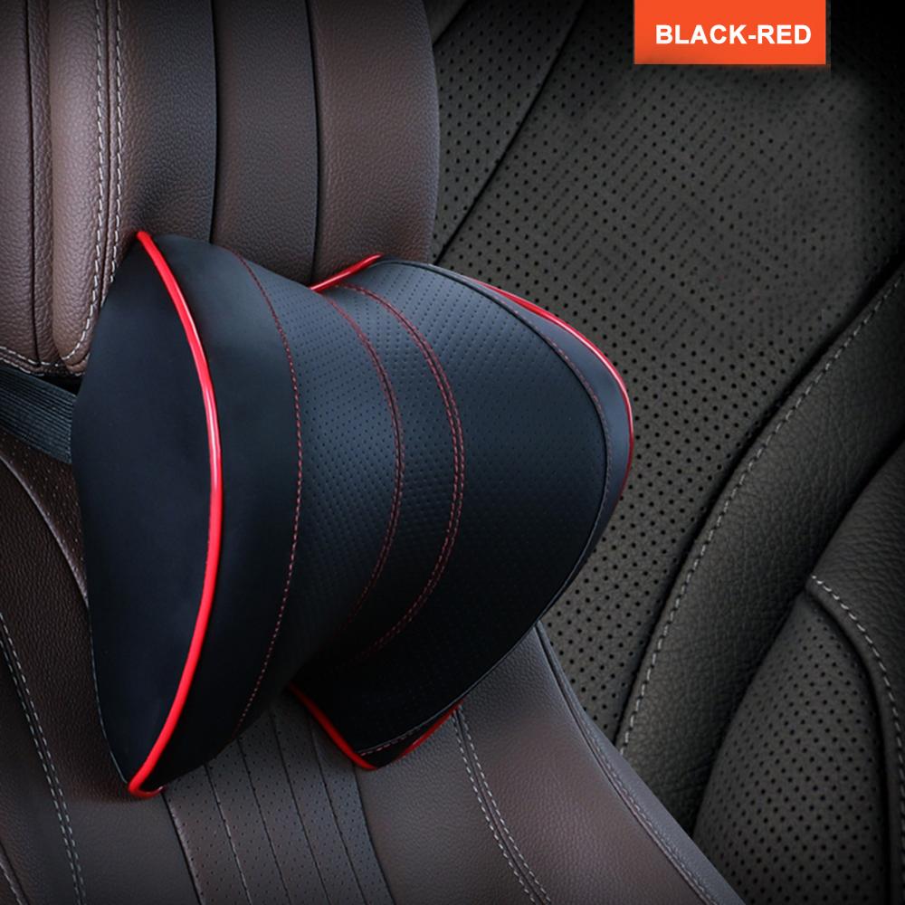 Auto Nek Hoofdsteun Kussen Kussen Auto Seat Hoofd Ondersteuning Nek Protector Automobiles Seat Neksteun Geheugen Katoen Accessoires: Red