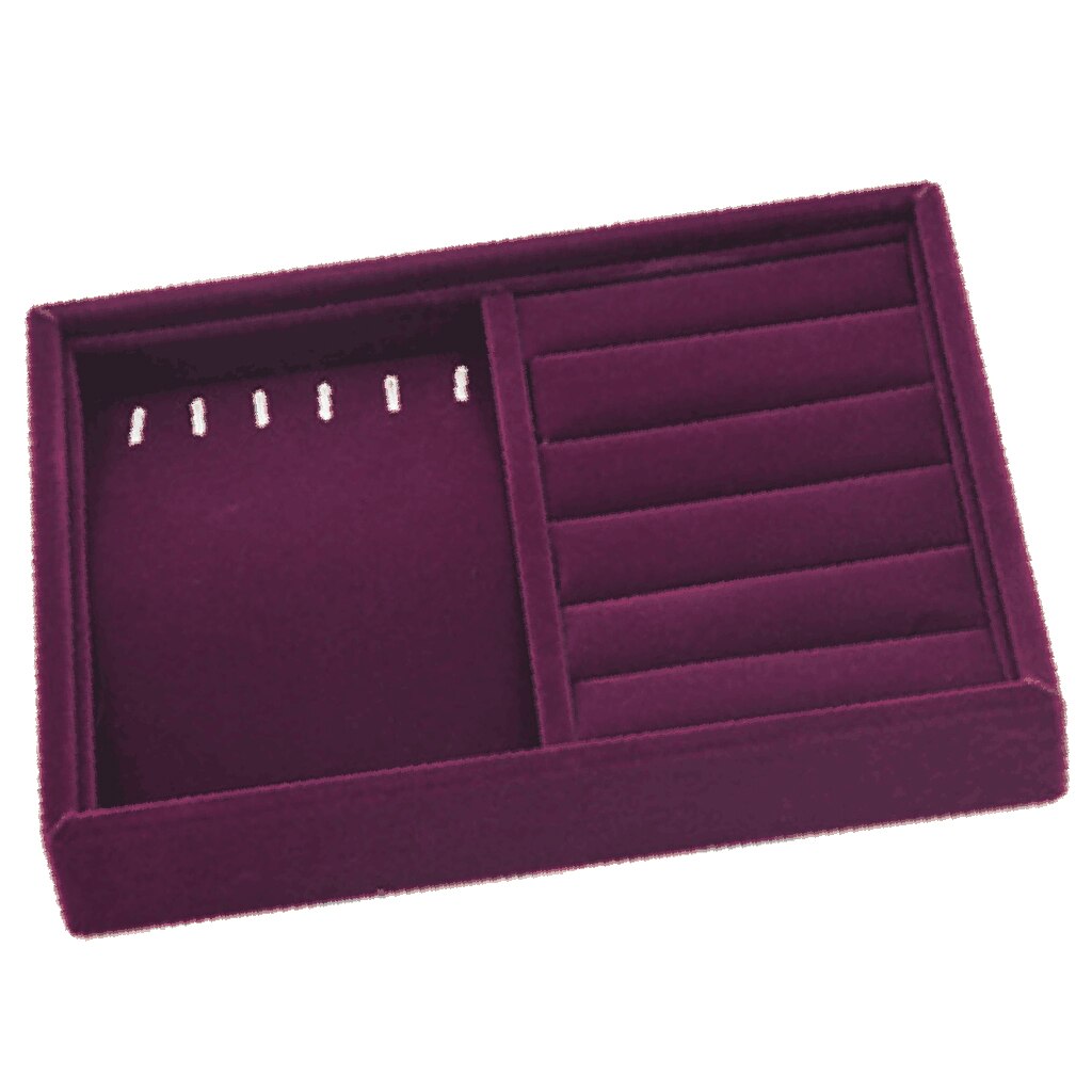 Multi-purpose smykker display bakke halskæde øreringe ring showcase organizer: Ring halskæde bakke