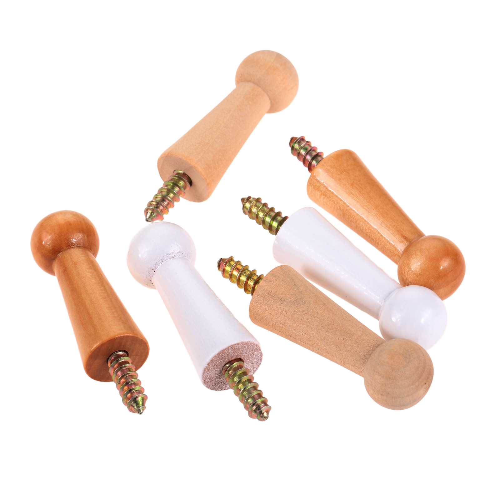 10Pc Schroef-Op Houten Haak Thuis Muur Decor Jasje Handdoek Mok Shaker Peg Haak + Schroef Wandmontage deur Badkamer Keuken Hanger