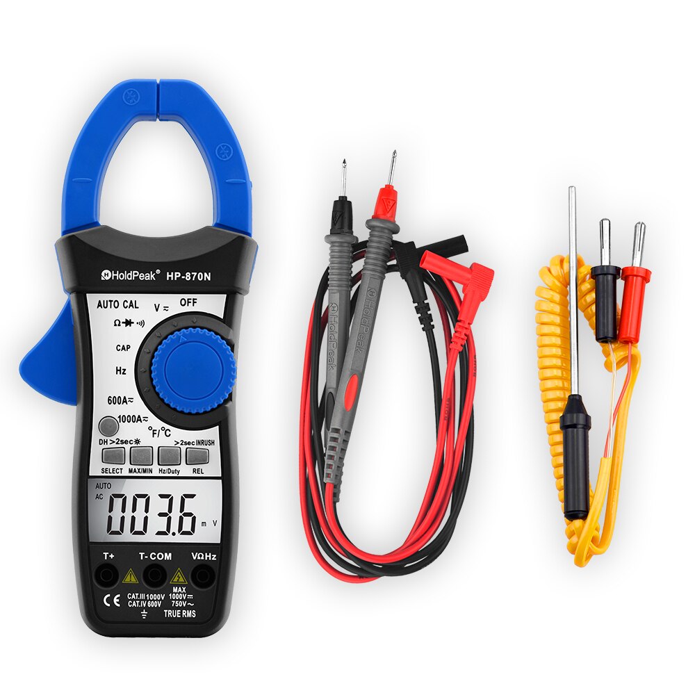 HoldPeak Digital Clamp Multimeter AC/DC BT-870N Auto Cal Current Clamp Meter Induction Voltage Capacitance Frequency Tester