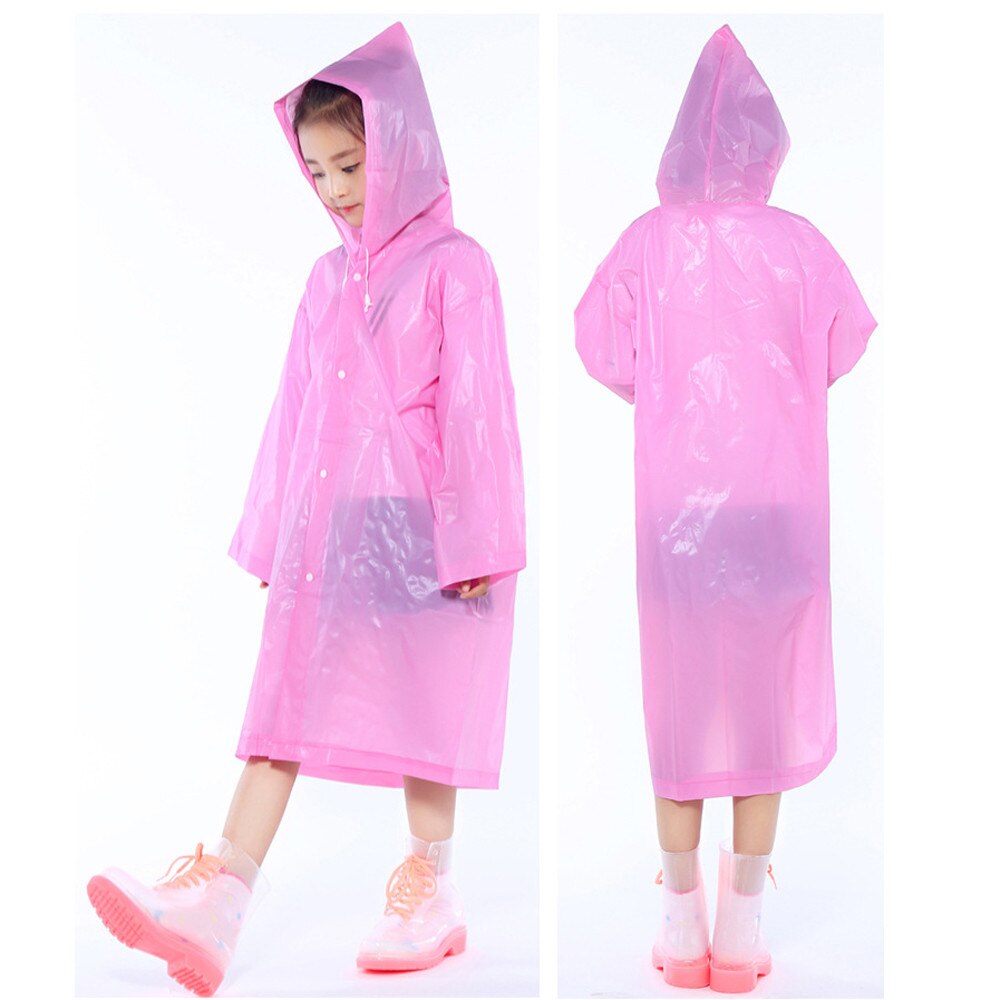 Portable Reusable Raincoats Children Rain Ponchos For 6-12 Years Old Convenient Outdoor Hiking Travel Rain Coat For Children: PK