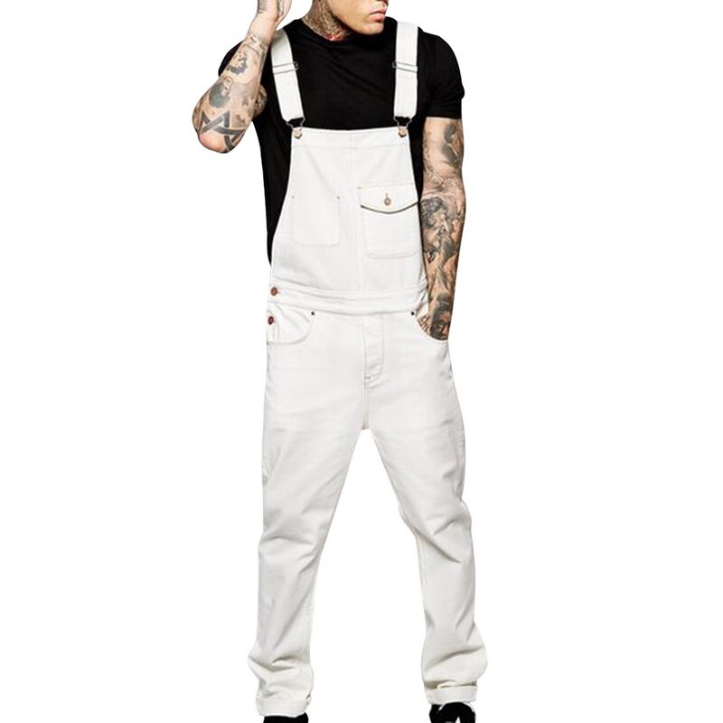 neue Männer Denim Tischler Overall Voller Länge lässig Hosen verlieren Hosen Lätzchen Hosen Herrenmode Hüfte hüpfen Gesamt Lätzchen Hosen