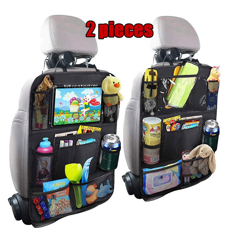 Convenient Car Seat Back Organizer Multi-Pocket Storage Bag Box Case Car storage bag Tablet Holder Storage Organizer: 2pcs