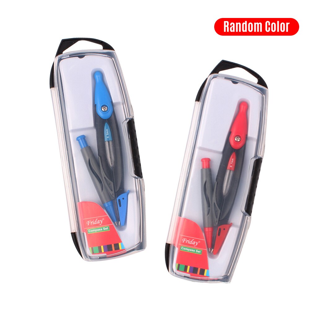 1pc Portable Compass Set Drawing Compass Drafting Tools with Refill for Student Math Geometry School Office Stationery Supplies
