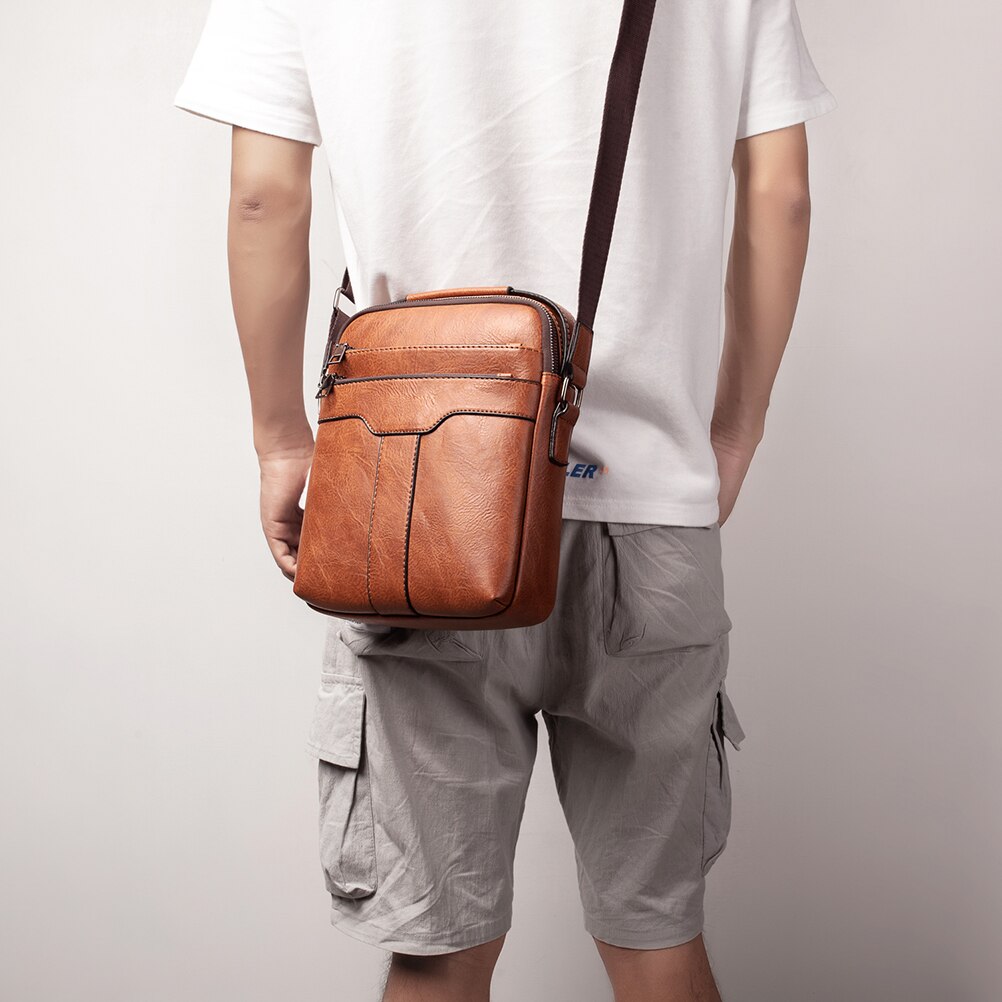 Simpel business dokumentmappe taske læder bærbar taske afslappet mand skuldertasker mandlig crossbody håndtaske