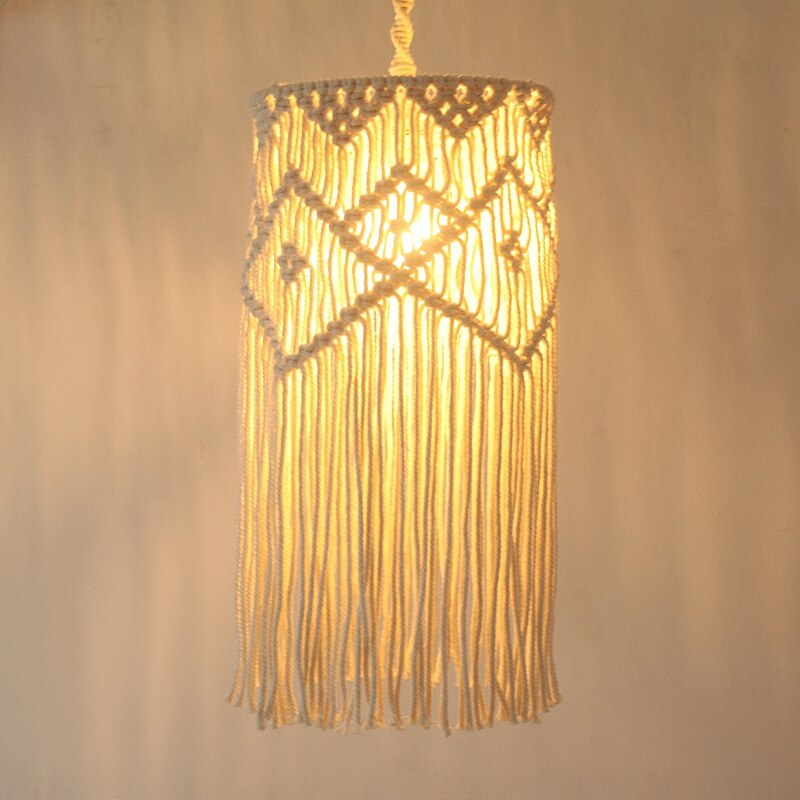 Breien Lampenkap Plafondlamp Schaduw Fitting, Boho Opknoping Hanglamp Voor Woonkamer, Slaapkamer En Badkamer