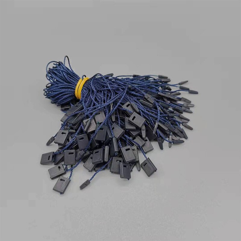 1000pcs Polyester Tag White Beige Black Hang Tag Rope Plastic String Snap Lock Pin Loop Tie Fasteners DIY Clothing Labels: B-12