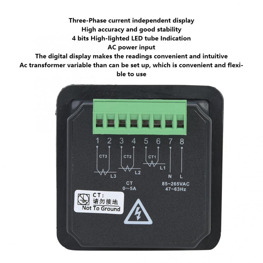 GV23AT Generator Three-Phase AC Ammeter Tester Digital Display AC Current Meter Digital Current Meter
