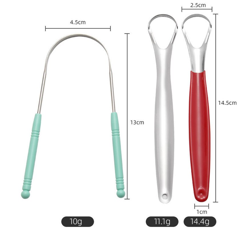 Stainless Steel Tongue Scraper with Portable Travel Case U Shape Tongue Cleaner Oral Tongue Brush for Adult Fresh Breath
