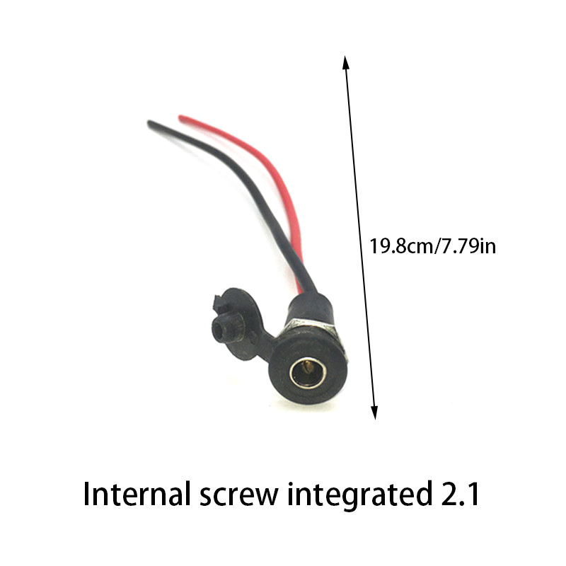 E-bike Lithium Battery Screw Integrated Interface DC2.1 /2.5 Pin With Cover Round Hole Power Connection Charging Port: plum