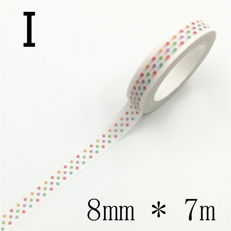 Autocollant amour et feuilles pour scrapbooking, étiquette scrapbooking, ruban de masquage décoratif, matériel en papier, Album Photo Escolar, Washi, Diy bricolage, 7m * 8mm: I