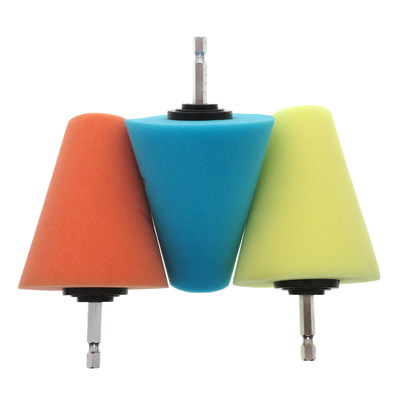 Conical Sponge Buffing Polishing Cone for Automotive Car Tire Hub Care Metal Polish Cleaning Foam Pad Sponge Polish Wheel Tool: MULTI
