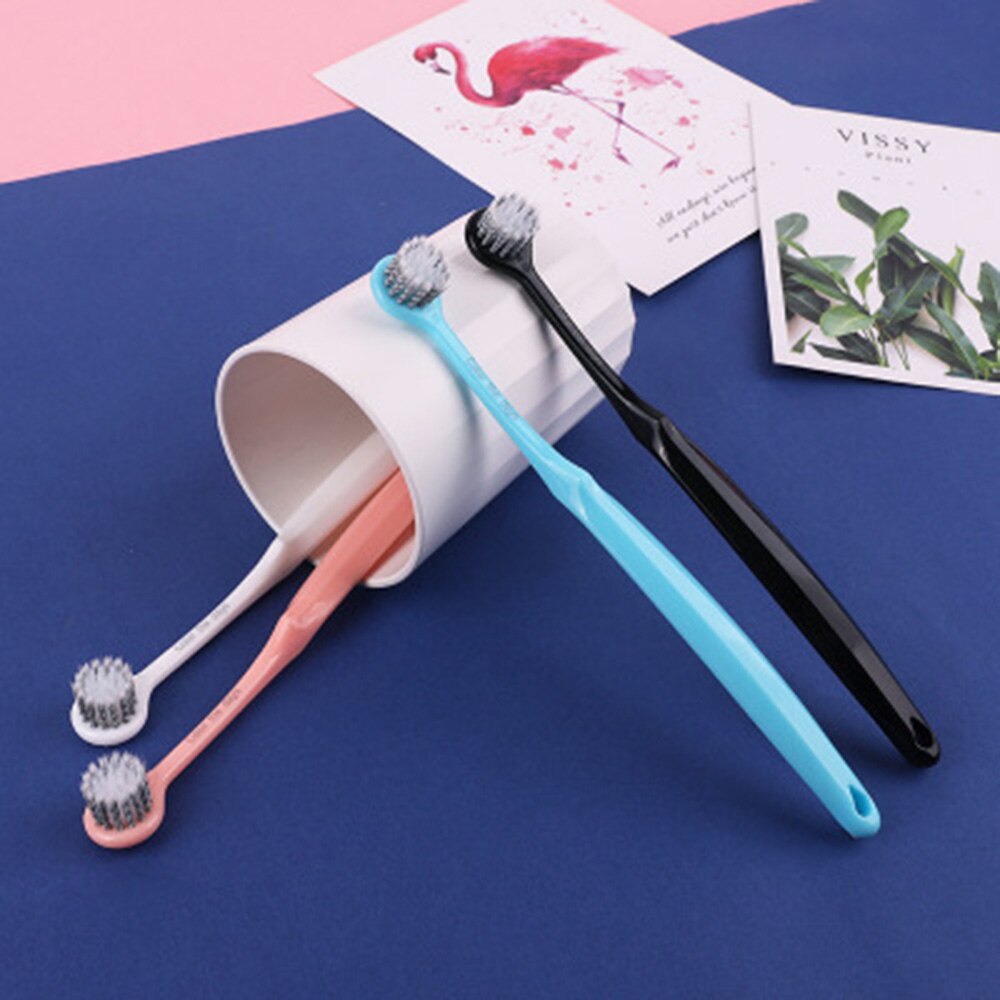 1sets Soft bristle Couple Toothbrush Round Head Brush antibacterial Adults Toothbrush Dental Care Cleaning Teeth