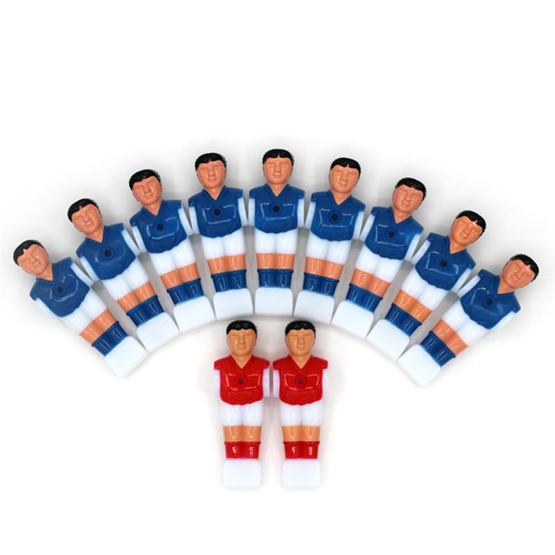 12 Stuks Rod Voetbal Tafelvoetbal Tafel Voetbal Man Voetbal Speler Vervangende Onderdelen Voor 1.4M Tafel Voetbal (2 Stuks rood En 2 Stuks Blauw)