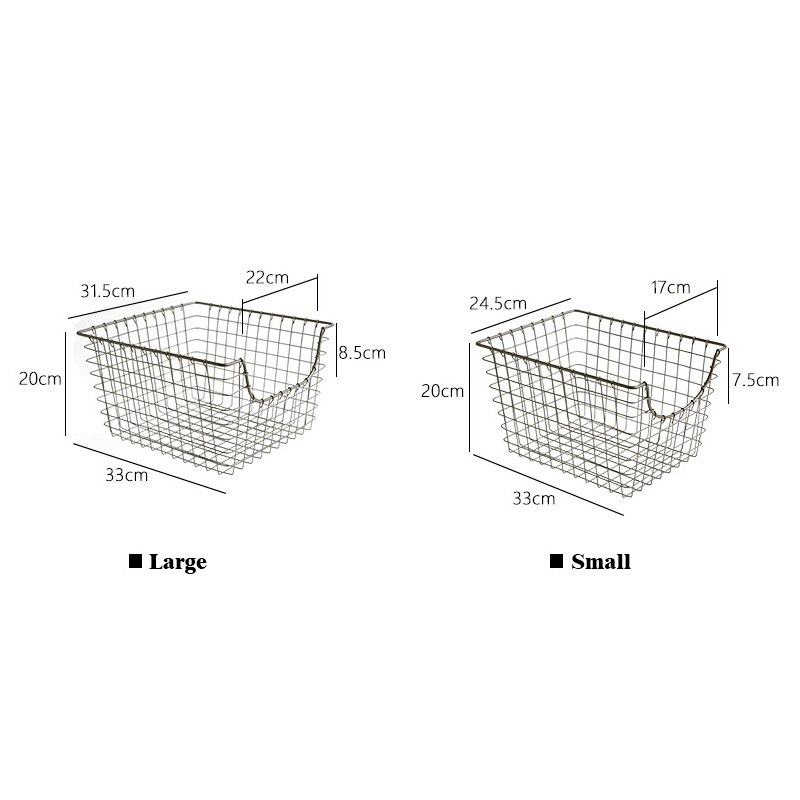 Wire Metal Basket for Kitchen, Office, Bathroom, Mudroom, Entryway, Laundry Room