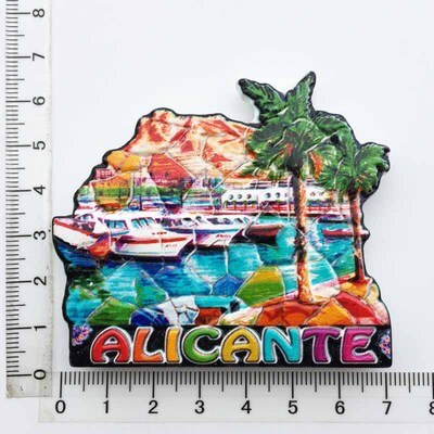 Réfrigérateur aimants Souvenirs en espagne | Réfrigérateur barcelone Madrid majorque valence séville Corvador Flamingo Girona bâtiment célèbre: Bleu