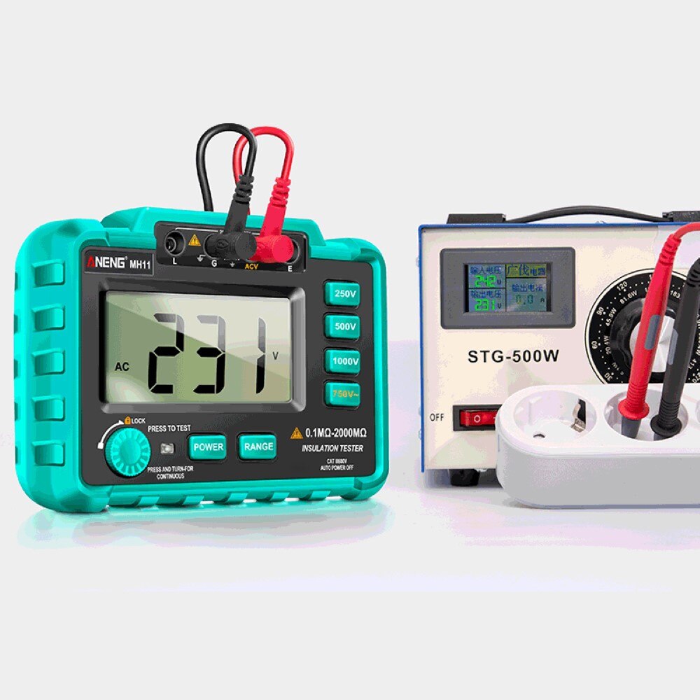 Aneng MH11 Isolatie Aarde Weerstand Tester Digitale Ground Resistance Meter Ohm Voltage Tester Megohmmeter Megger Meter