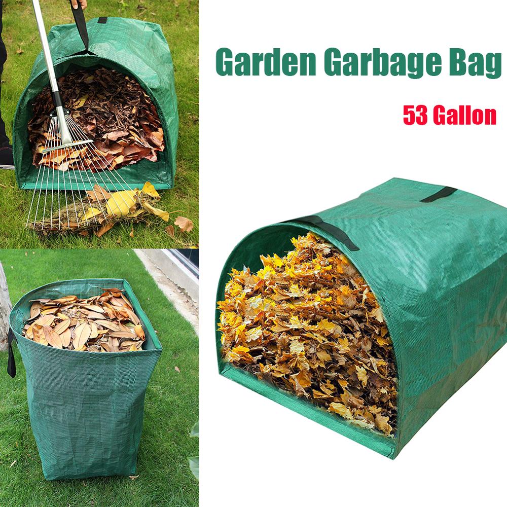 53 gallonen Garten Laub Tasche Hof Kehrschaufel Für Sammeln Blätter Garten Müll Tasche Mit Handlauf Hof Abfall Tasche