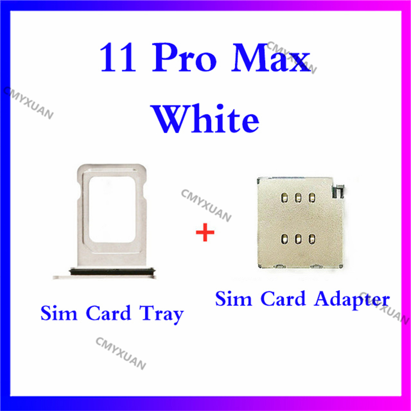 1set for iPhone 11 Pro /11proMax Dual SIM Card Reader +SIM Card tray Holder Slot Adapter Replacement