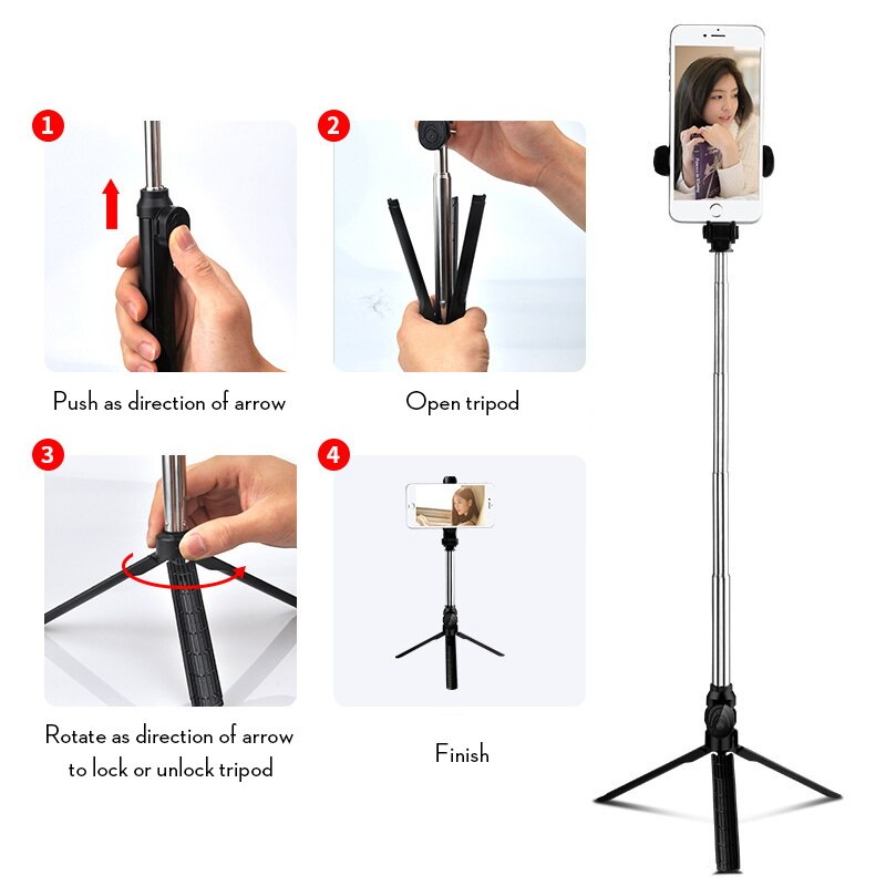Telefon selfie stick bluetooth stativ smarttelefon roterbar selfie stick monopod palo selfie tripod trepied tripie telefon stativ