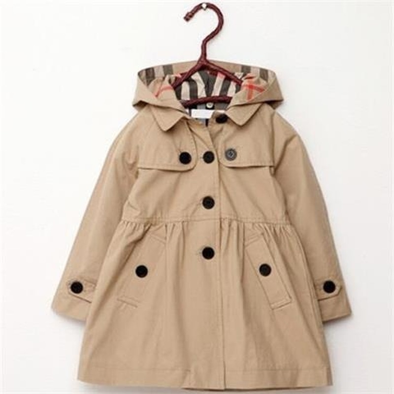 Peuter baby meisjes jas merk lente meisjes jas met capuchon kinderkleding meisjes trenchcoat kinderen katoenen windjack 2-12 jaar