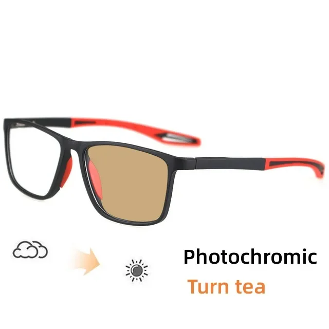 Gafas fotocromáticas deportivas para miopía, tendencia de , antiluz azul, gafas de visión cercana, gafas de protección solar anticolisión para exteriores: Gris / +250