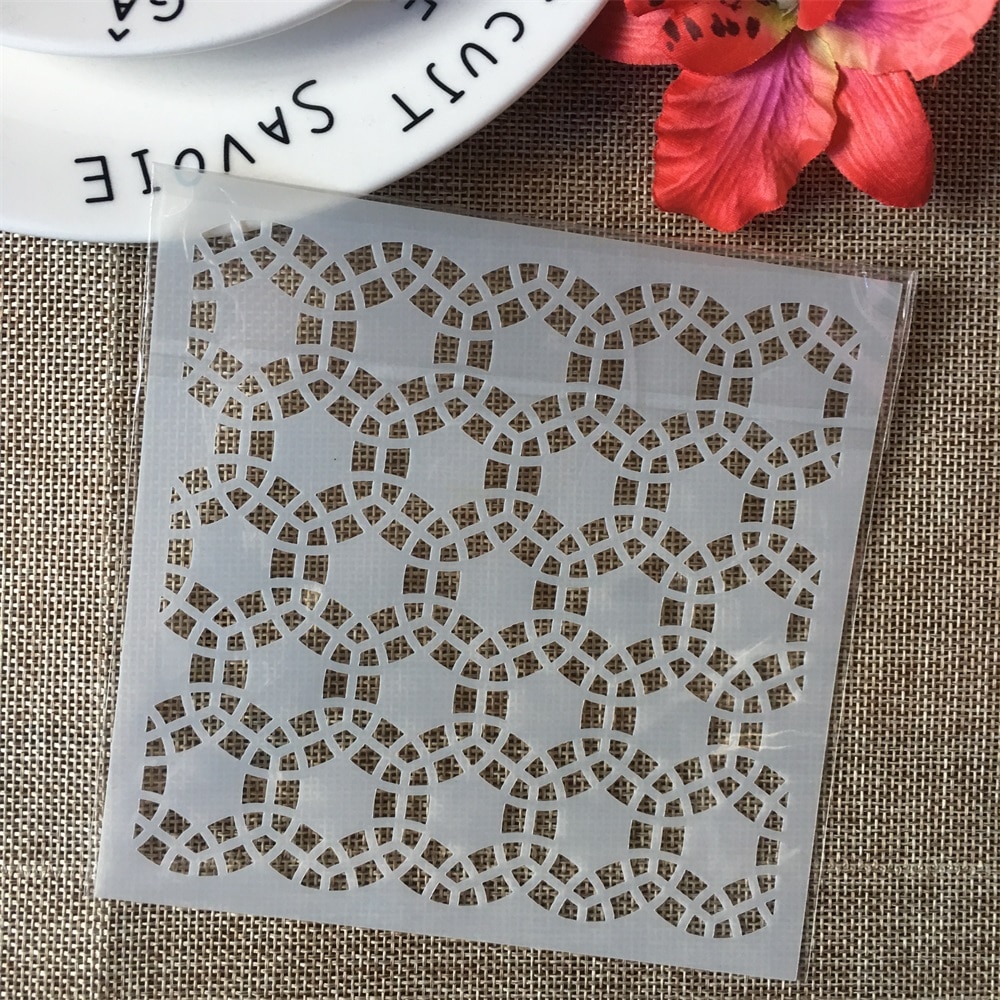 9 Stks/set 5 "Ronde Golvend 3D Cirkel Diy Gelaagdheid Stencils Schilderij Plakboek Kleuring Embossing Album Decoratieve Kaart Template