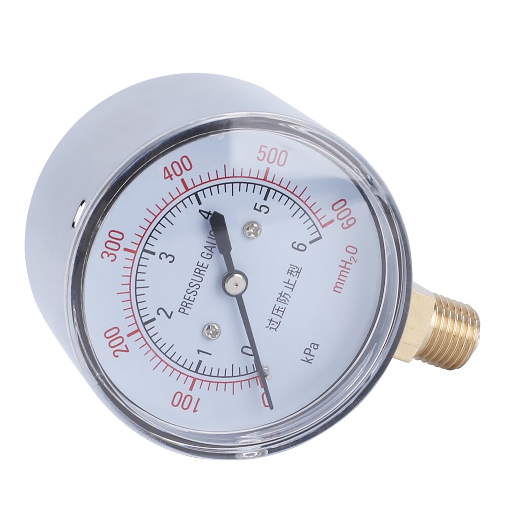 ELECALL YE-60 Air Diaphragm Pressure Gauge 0~6KPA Phosphor Bronze Film Box Pressure Gauge Positive Pressure Meter