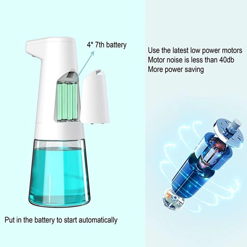 Liquid Soap Dispenser 350Ml Automatic Intelligent Sensor Induction Touchless ABS Hand Washing Dispensers for Bathroom 3 Modes