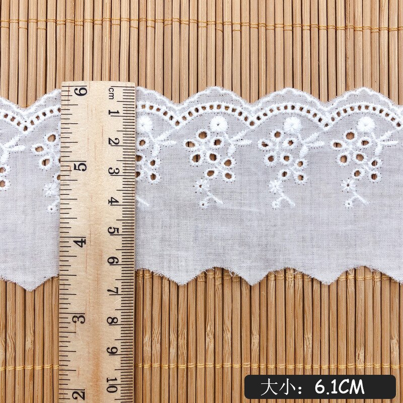 Cinta de encaje de guipur para costura de ropa, Material de encaje hecho a mano, bordado de flores, color blanco y Beige, 5 años: LA-2-89-D