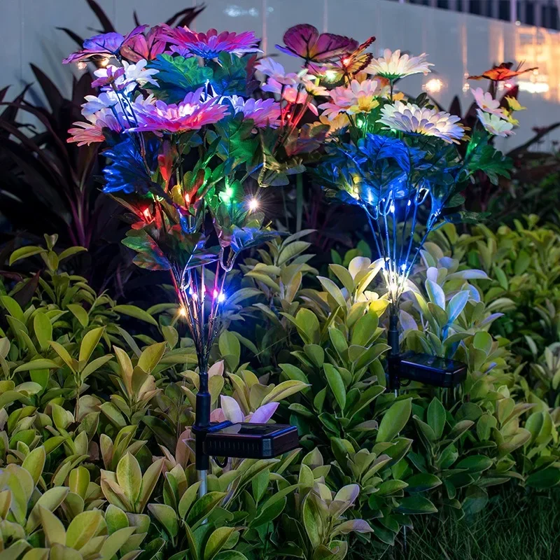 LED-Solarleuchte, wasserdicht, Schmetterling, Solar--Blumen-Lampe, für Höhle Außenbereich, dekorativ für Garten, Hof, Rasen, Weg, Beleuchtung, , Hochzeit