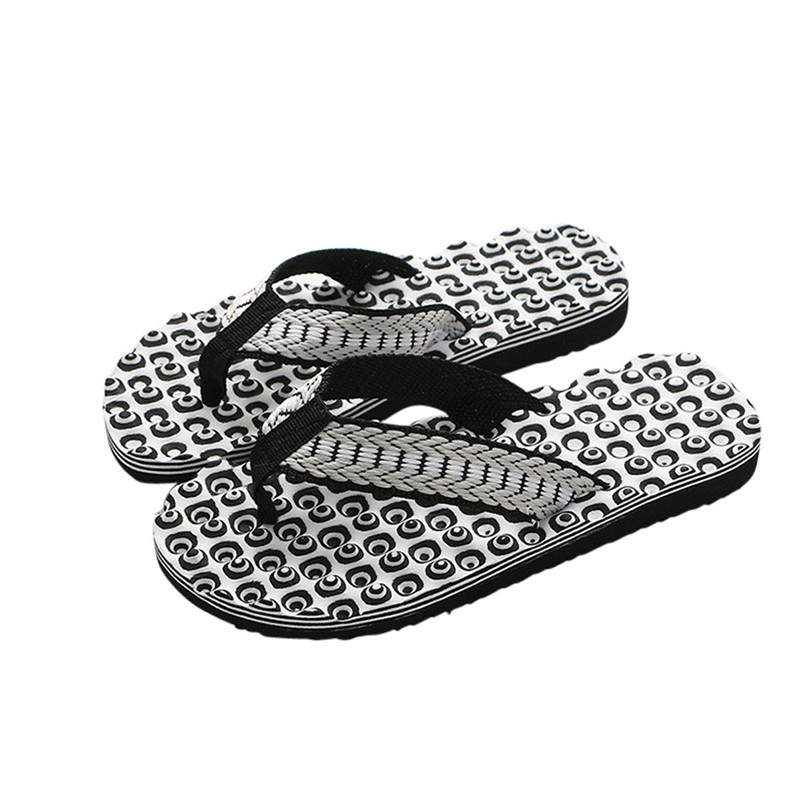 Herr flip flops bad bekväm massage flip flops skor herr tofflor inomhus & utomhus skor zapatos hombre hem tofflor  a0: Svart / 9.5