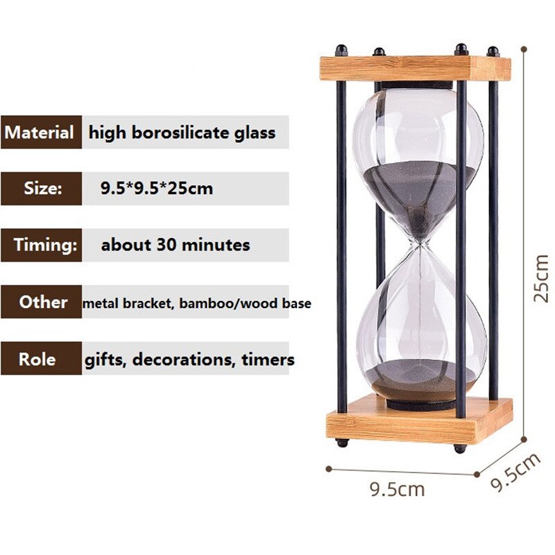 Platz Holz Unten Glas Sanduhr 30 Minuten Zeit Timer Hause Ornamente Sanduhr Küche Stunde Meter Blau Sand Uhr freundlicher