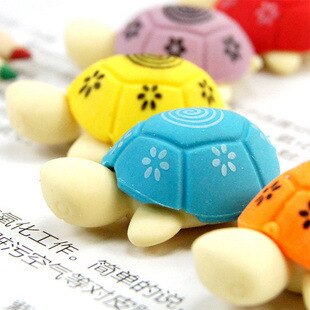 2 stks/partij leuke kawaii cartoon dier schildpad gum voor kinderen student speelgoed decor school briefpapier leveringen