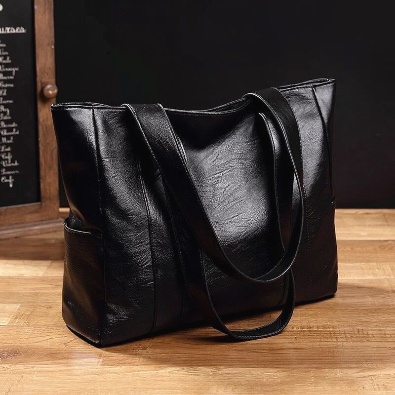 Sacs à main en cuir PU pour femmes, fourre-tout de grande capacité, fourre-tout rétro de styliste à Double sangle, sac à bandoulière, sac de shopping