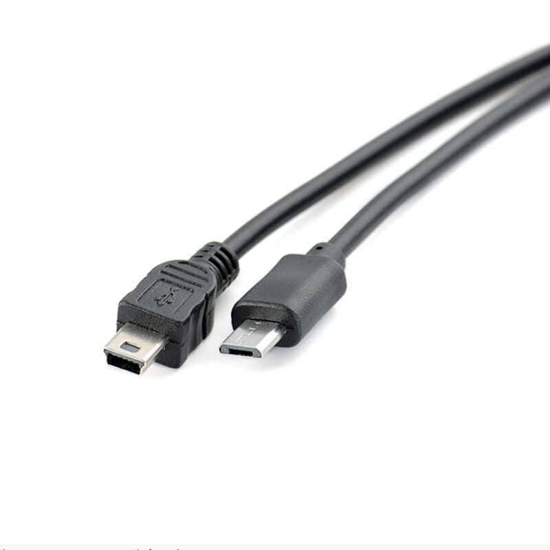 Micro USB 5Pin Male to Mini USB 5Pin Male Data Adapter Converter Cable OTG Cord Data Cable for Camera Computer 25cm
