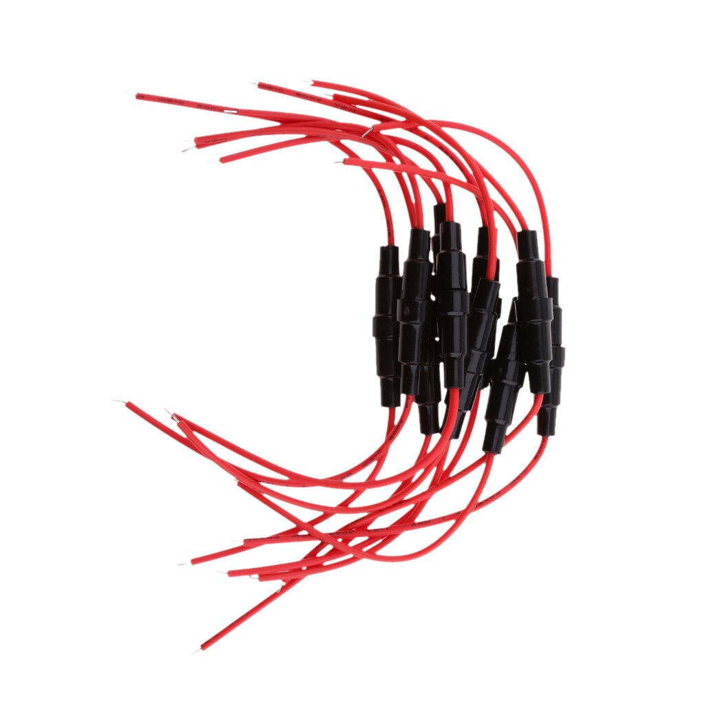 10 Uds. 220v ATC portafusibles en línea/ATO Car ATV adaptador de fusible de vidrio resistente al agua de soplado rápido con cable de 22 AWG XF30