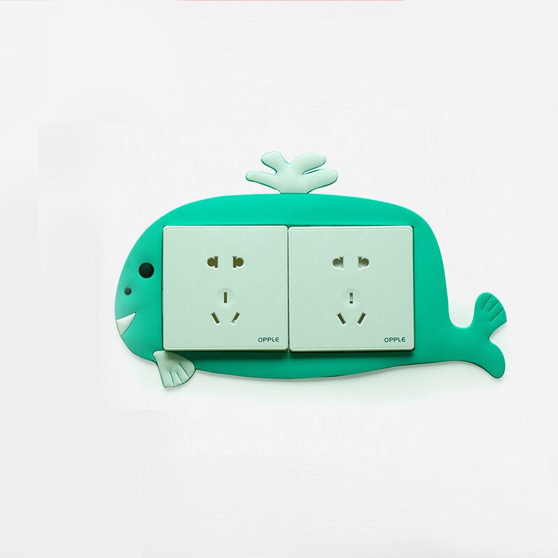 Double switch protective cover modern minimalist luminous switch wall stickers cartoon household socket switch decorative cover: HYDW
