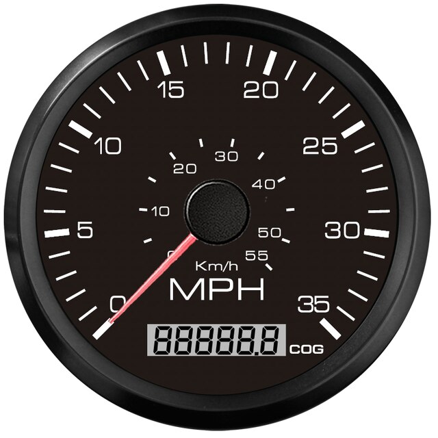 85Mm Gps Snelheidsmeter Gauge 60 Mph 90 Km/h Totale Kilometerstand Kilometerteller Voor Motorfiets 12V 24V Rood Geel backlight: 35M BN