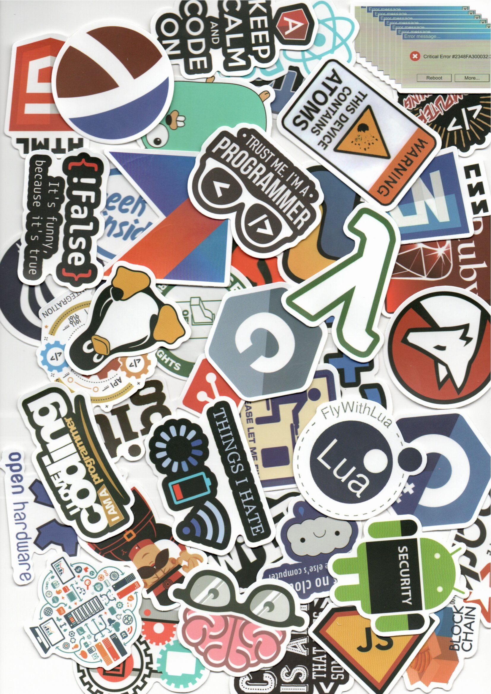 50pcs/set Linux Programming Language Stickers Cute Sticker Jave Js PHP Python Geeks Stationery Sticker Computer DIY Tools