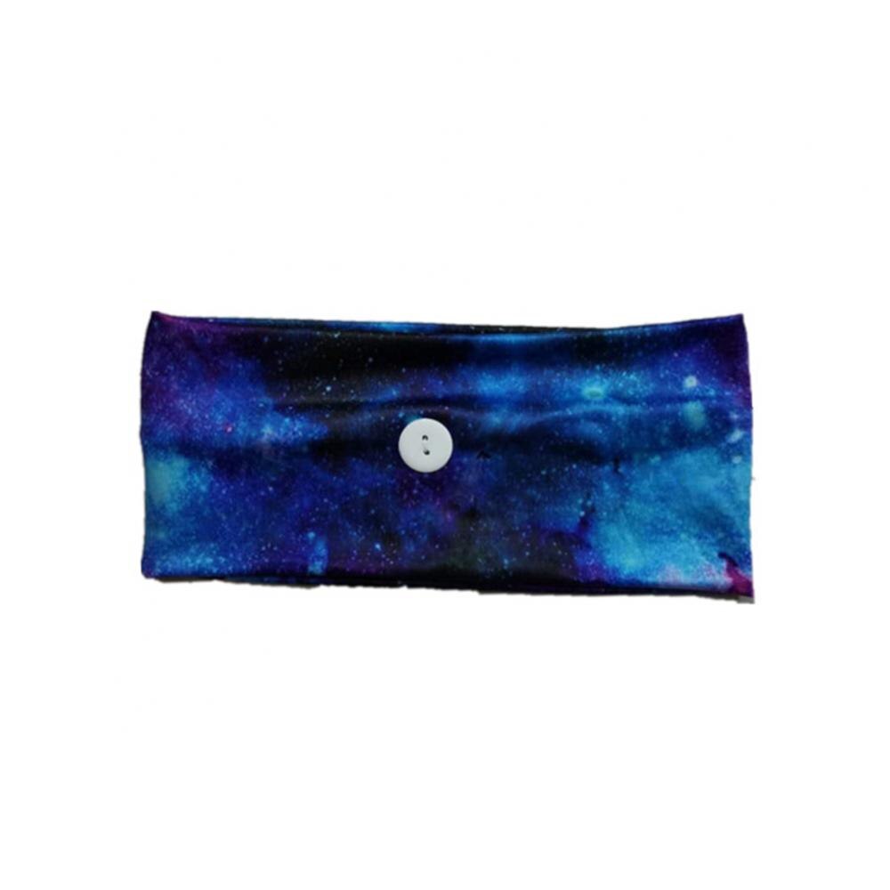 Yoga-haarband, stirnband mit galaxienmuster, unisex, schweißabsorbierend, atmungsaktiv, mit knopfleiste, sport-schweißband