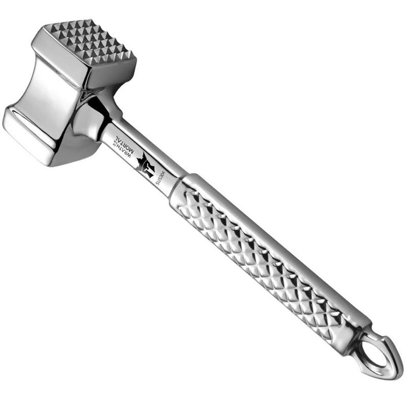 Stainless Steel Meat Hammer Dual-Sided Meat Hammer Steak Pounder Mallet Kitchen Tools Of Double Side Meat Loosing Machine