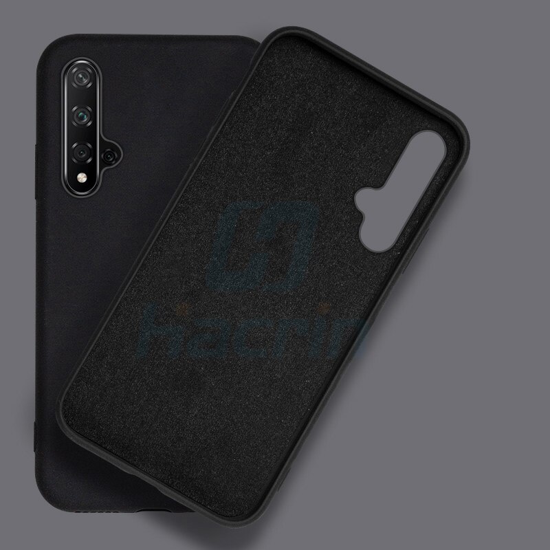 Funda de lujo Hacrin para Huawei Honor 20 Pro, funda trasera de silicona líquida de lujo para Honor 20, carcasa protectora completa: For honor 20 pro / Black