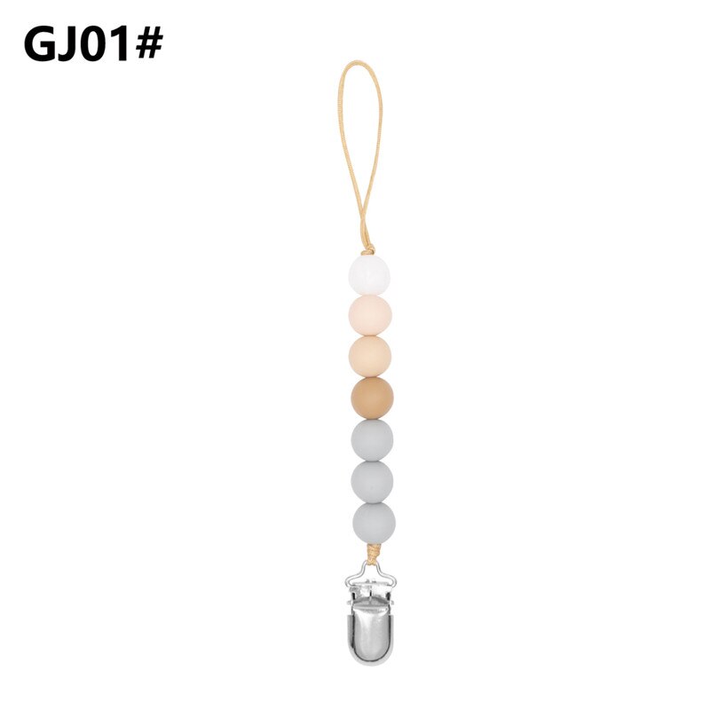 Atrapy klipsów chłopcy niemowlę dziewczyny łańcuszek smoczka silikonowe ząbkowanie ulga zabawki koraliki Soothie uchwyt na smoczek klipy prezent na niemowlę prysznic: 1